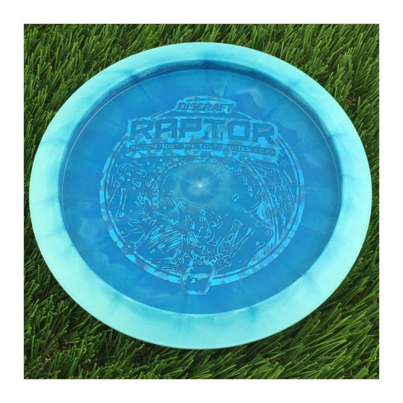 Discraft ESP Swirl Raptor with Aaron Gossage Tour Series 2023 Stamp - 172g - Solid Blue