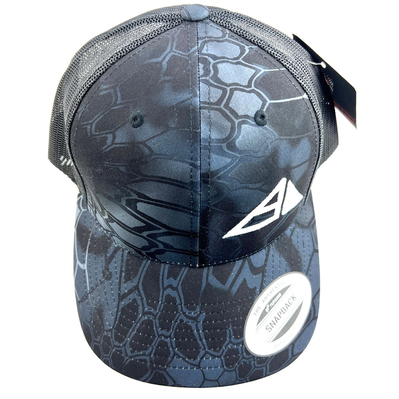 Pyramid Logo Snapback Mesh Back Trucker Hat - Kryptek Camo