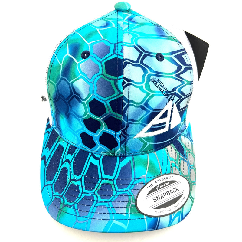 Pyramid Logo Snapback Mesh Back Trucker Hat - Kryptek Camo