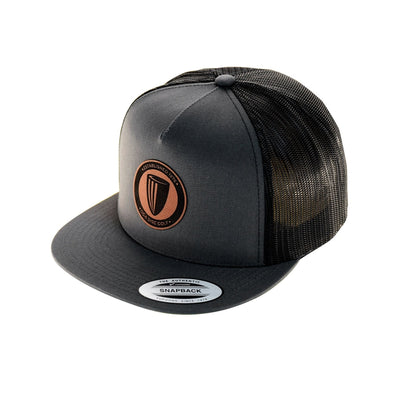 Leather Patch Flat Bill Meshback Snapback Hat