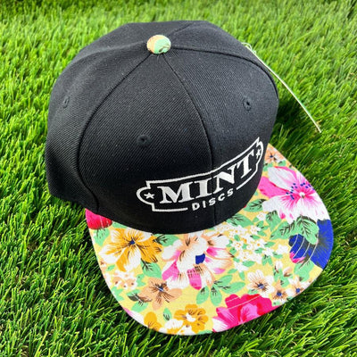 Floral Print Flat Bill Snap Back Hat