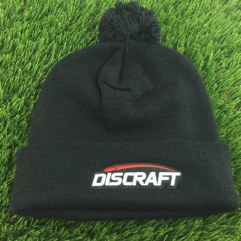 Embroidered Logo Cuff Pom Beanie