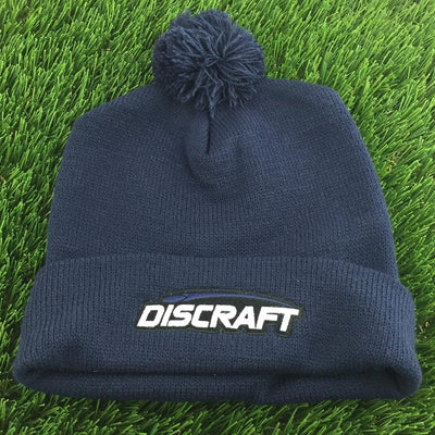 Embroidered Logo Cuff Pom Beanie