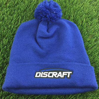 Embroidered Logo Cuff Pom Beanie