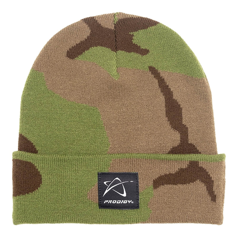 Beanie with Woven Star Logo and Wordmark Label